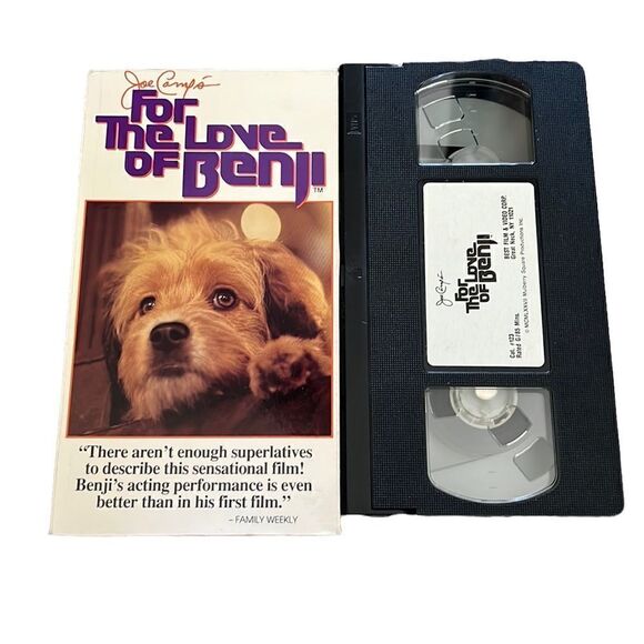 FOR THE LOVE OF BENJI VHS Tape Video Movie Dog Family Children Puppy Doggie 90s - Picture 1 of 8